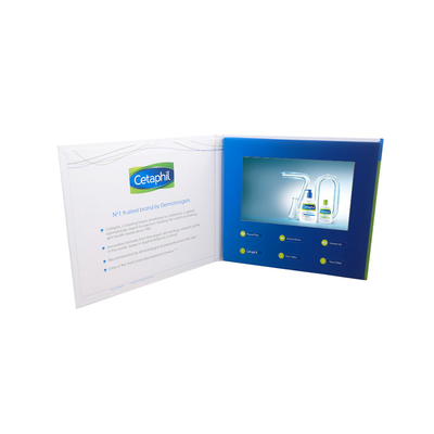 luz video do cartão do folheto de 7inch USB LCD operada para a propaganda