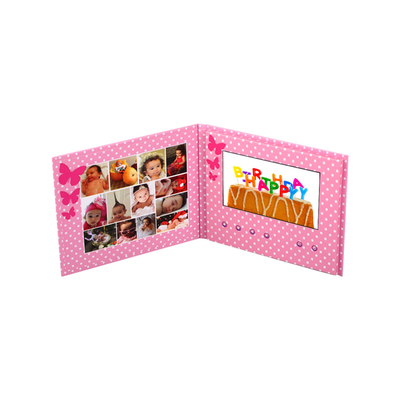 Brochura em vídeo com tela LCD de 7 polegadas, cartão de convite para marketing e publicidade empresarial