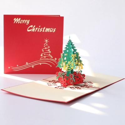 Tamanho imprimindo deslocado do Natal 15cm×15cm×10.7cm dos cartões do PNF 3D acima
