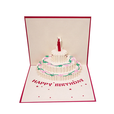 CMYK colorem 3D estalam acima o cartão para o tamanho do aniversário 148×210mm