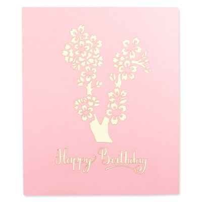 Cartão de ROHS Cherry Blossom Tree Pop Up, ODM do OEM dos cartões